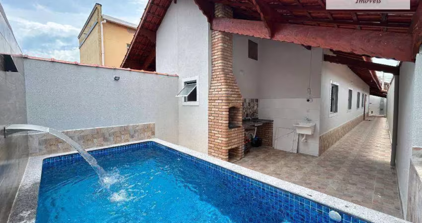 Casa nova lado praia com 3 quartos e piscina à venda na cidade de mongaguá
