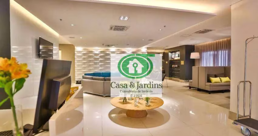 Flat no Bairro Pompeia - Santos/SP, 25m² -uma quadra da praia - à Venda