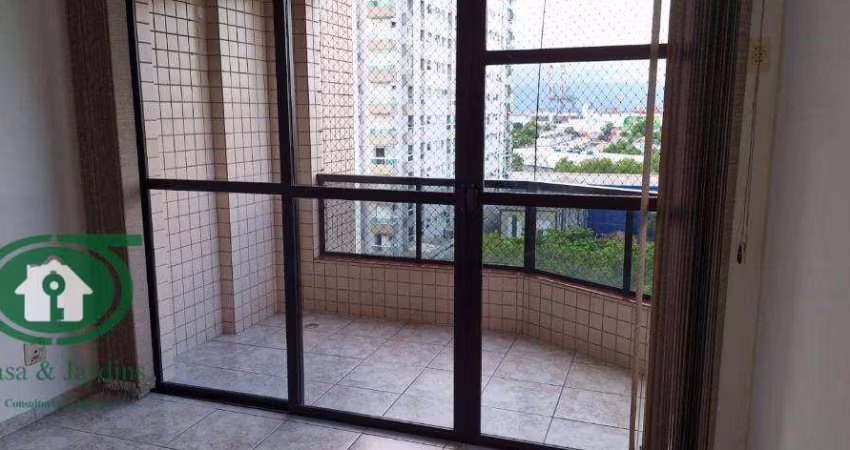 Apartamento 3 dormitorios (suite), Qto + WC empregada Prédio c/ elevador, Vista livre, Aparecida, Santos.