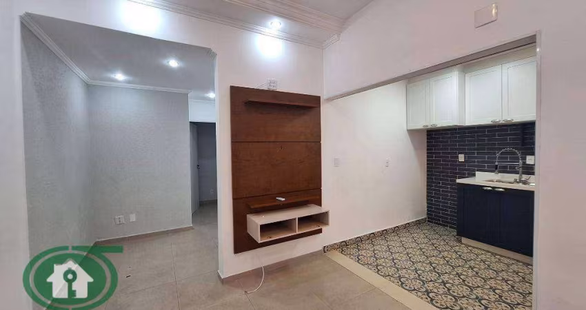 Apartamento térreo com 1 dormitório para alugar, 43 m² - Encruzilhada - Santos/SP