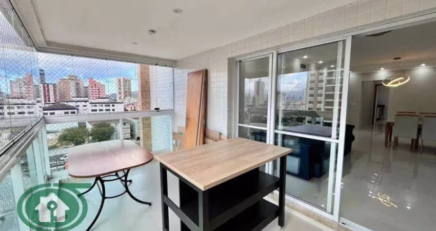 Apartamento com 3 dormitórios para alugar, 120 m² por r$ 11.000,00/mês - ponta da praia - santos/sp