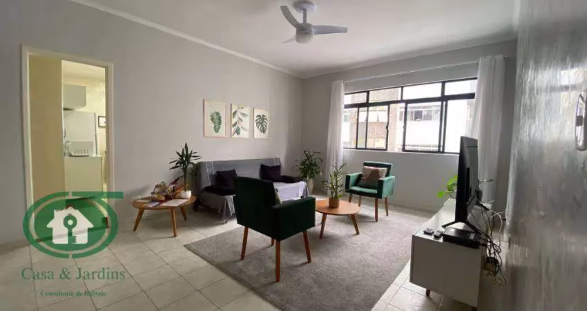 Apartamento mobiliado 1 dormitório para alugar, 67 m² - aparecida - santos/sp