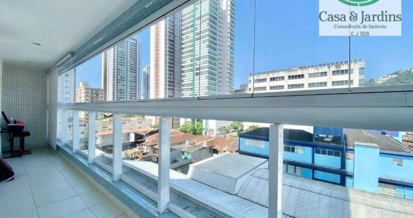 Pompéia - Apartamento com 2 dormitórios à venda, 87 m² por R$ 1.000.000 - Santos/SP