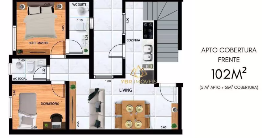 Cobertura com 2 dormitórios à venda, 102 m² por r$ 450.000,00 - vila linda - santo andré/sp