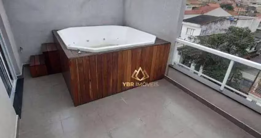 Cobertura com 3 dormitórios para alugar, 110 m² por r$ 4.000/mês - vila scarpelli - santo andré/sp