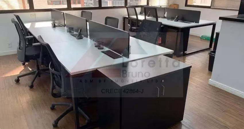 Vila olimpia sala comercial 110m² mobiliada, 3 banheiros, copa, forro modular, luminárias e 3 vagas de garagem. o le premier está localizado na rua gomes de carvalho, 892