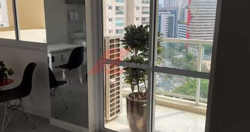 Locação de Sala Comercial de Alto Padrão na Cidade Monções, São Paulo-SP: 1 Sala, 2 Banheiros, 1 Vaga de Garagem, 85m².