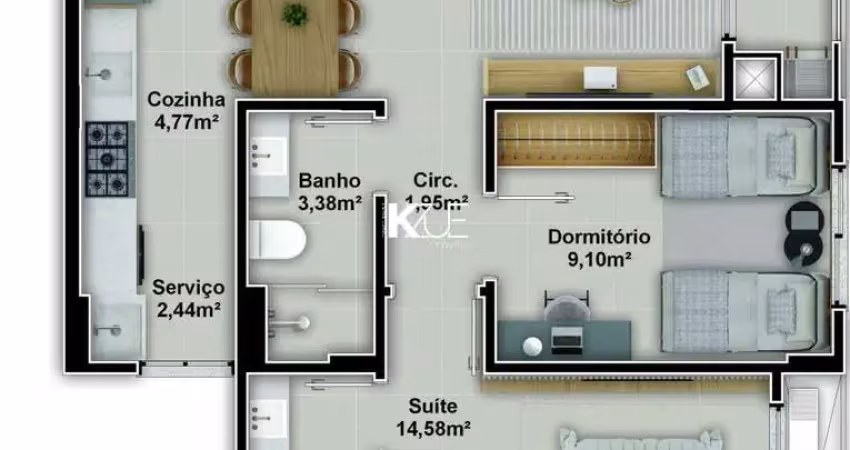 Apartamento com 2 quartos à venda na Rua Pascoal Simone, --, Coqueiros, Florianópolis