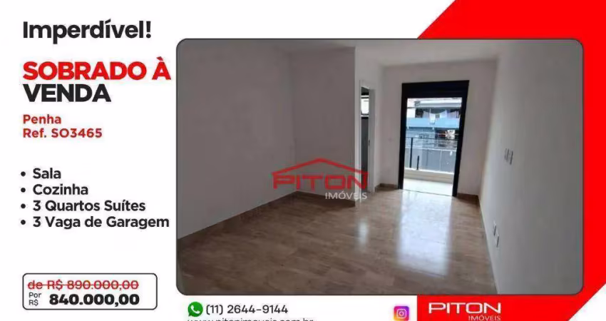 Casa com 3 quartos à venda na Rua Enéas de Barros, 243, Penha, São Paulo
