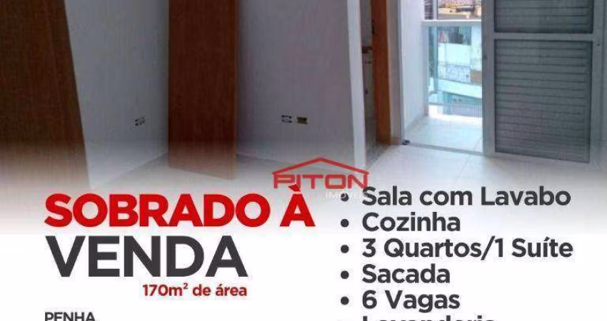 Sobrado com 3 dormitórios à venda, 170 m² por R$ 579.000,00 - Penha - São Paulo/SP