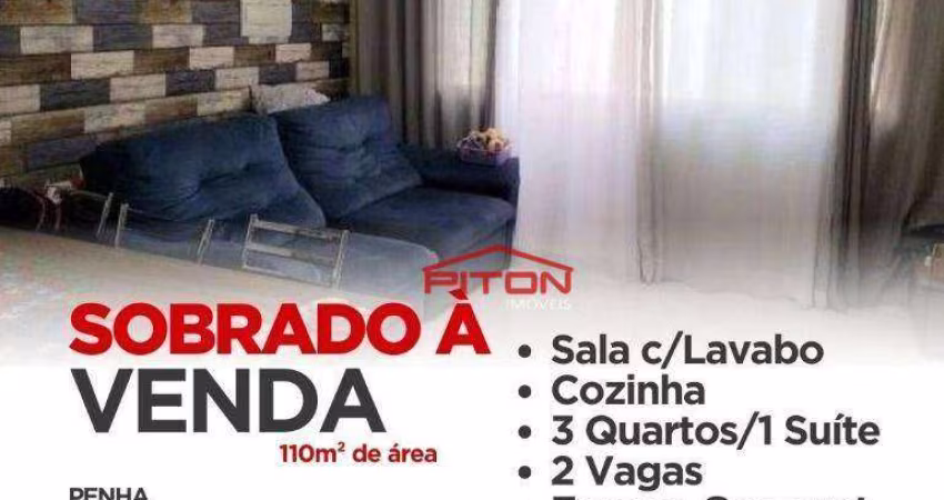 Sobrado com 3 dormitórios à venda, 110 m² por R$ 560.000,00 - Penha - São Paulo/SP