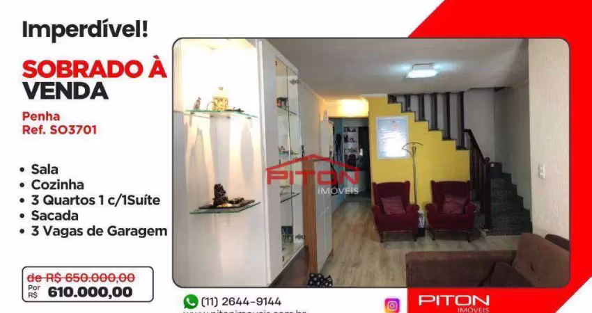 Casa em condomínio fechado com 3 quartos à venda na Rua José Flávio, 253, Penha, São Paulo