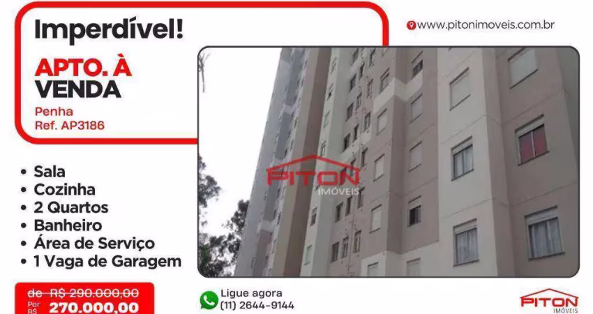 Apartamento com 2 quartos à venda na Avenida Condessa Elisabeth de Robiano, 1859, Penha, São Paulo