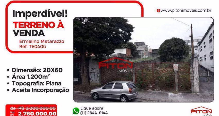 Terreno Ermelino Matarazzo - São Paulo/SP