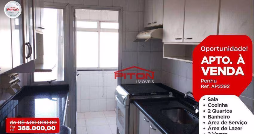 Apartamento com 2 dormitórios à venda, 60 m² por R$ 388.000,00 - Penha - São Paulo/SP