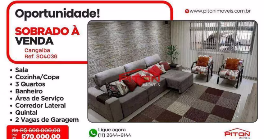 Casa com 3 quartos à venda na Rua Thomás Cooke, 44, Cangaíba, São Paulo