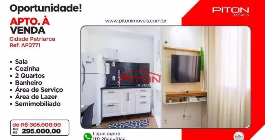 Apartamento com 2 quartos à venda na Rua Caicó, 11, Cidade Patriarca, São Paulo