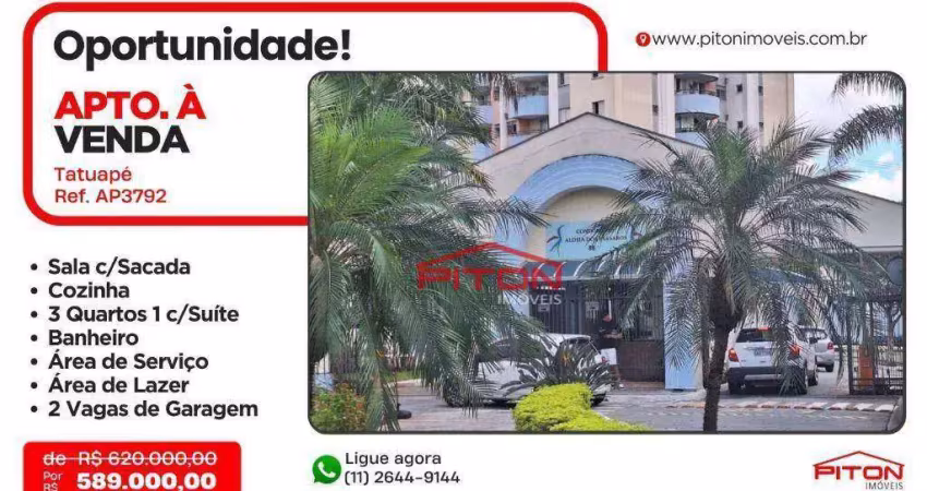 Apartamento com 3 quartos à venda na Estrada Velha da Penha, 88, Tatuapé, São Paulo