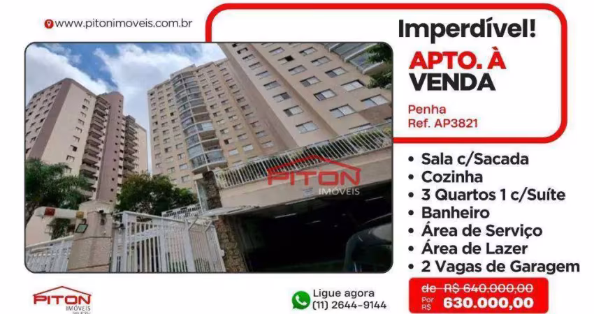 Apartamento com 3 quartos à venda na Rua Atuaí, 140, Penha, São Paulo