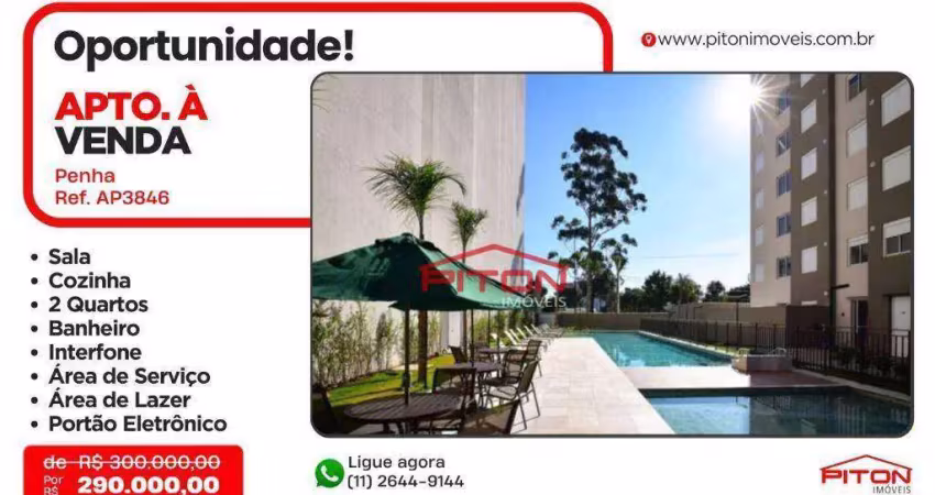 Apartamento com 2 quartos à venda na Avenida Condessa Elisabete de Robiano, 6000, Penha, São Paulo