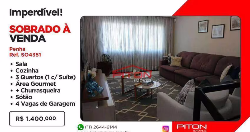 Casa com 3 quartos à venda na Rua Embiruçú, 381, Penha, São Paulo