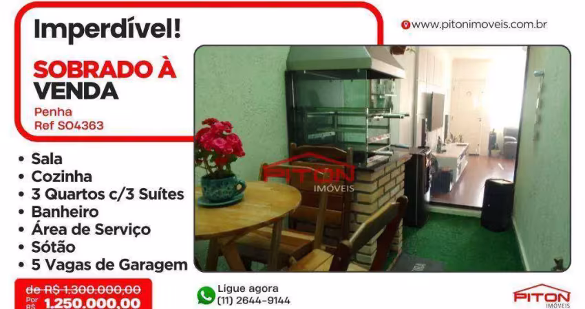 Casa com 3 quartos à venda na Rua Mirandinha, 394, Penha, São Paulo