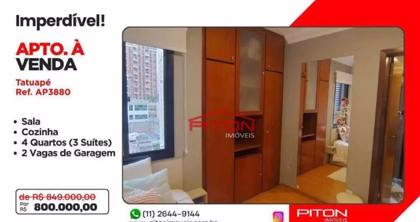 Apartamento com 4 dormitórios à venda, 122 m² por r$ 800.000,00 - tatuapé - são paulo/sp