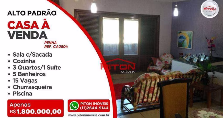 Casa com 3 dormitórios à venda, 453 m² por R$ 1.800.000,00 - Cangaiba - São Paulo/SP