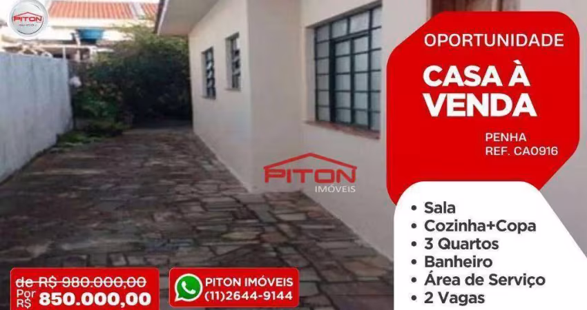 Casa com 3 quartos à venda na Rua Maria Emília, 166, Penha, São Paulo