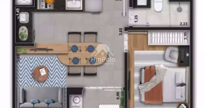 Apartamento à venda em campinas, mansões santo antônio, com 1 quarto, com 35 m², mansões residencial