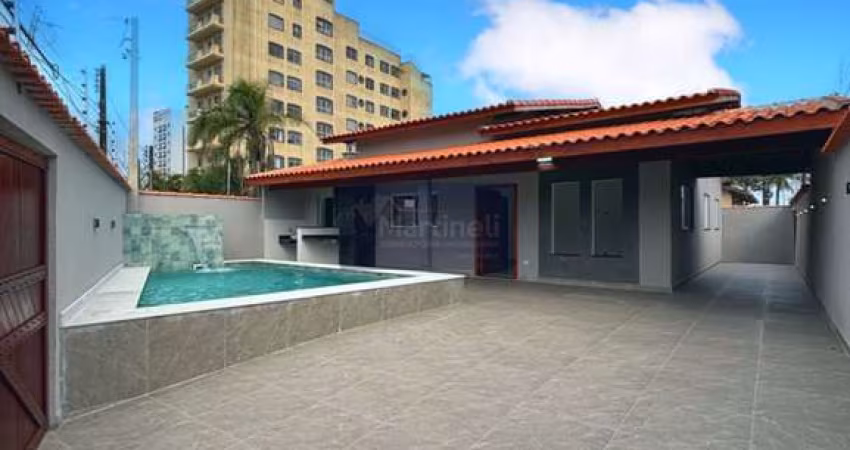 Casa à venda em Mongaguá-SP, Vila Atlântica: 3 quartos, 2 suítes, 1 sala, 3 banheiros, 3 vagas, 93m².