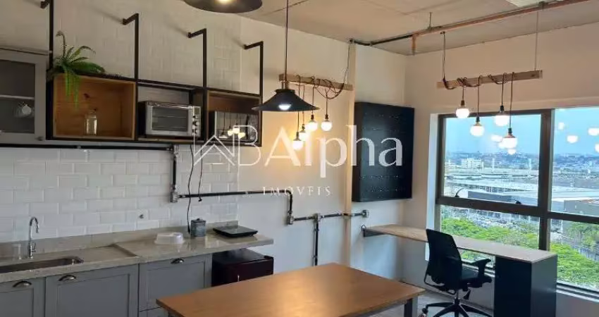 Sala comercial mobiliada para locação no edifício new worker tower em alphaville - sp
