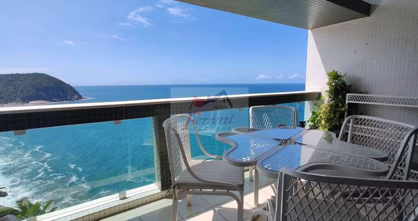 Apartamento com 3 dormitórios com vista oceânica no Penhasco das Gaivotas, Guarujá/SP