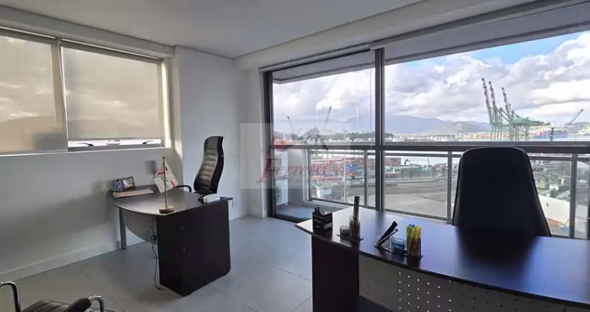 Sala comercial com 50,79m² mobiliada e climatizada em edifício em valongo, santos/sp