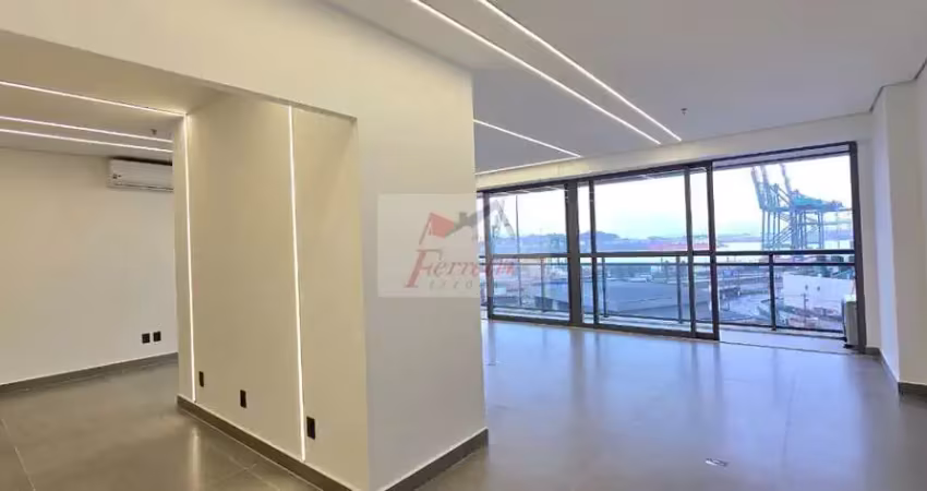 Sala com 84,28 m² pronta para trabalhar com 2 vagas de garagem para locação em valongo, santos/sp