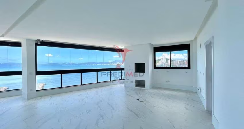 Pé na areia em Itapema com 4 Suites, living integrado, churrasqueira, 3 vagas ,vista mar