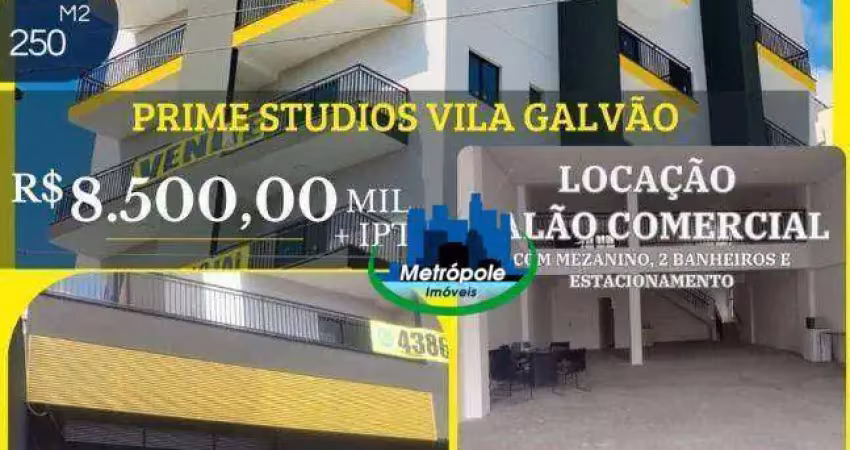 Salão para alugar, 250 m² por r$ 8.500/mês - vila galvão - guarulhos/sp