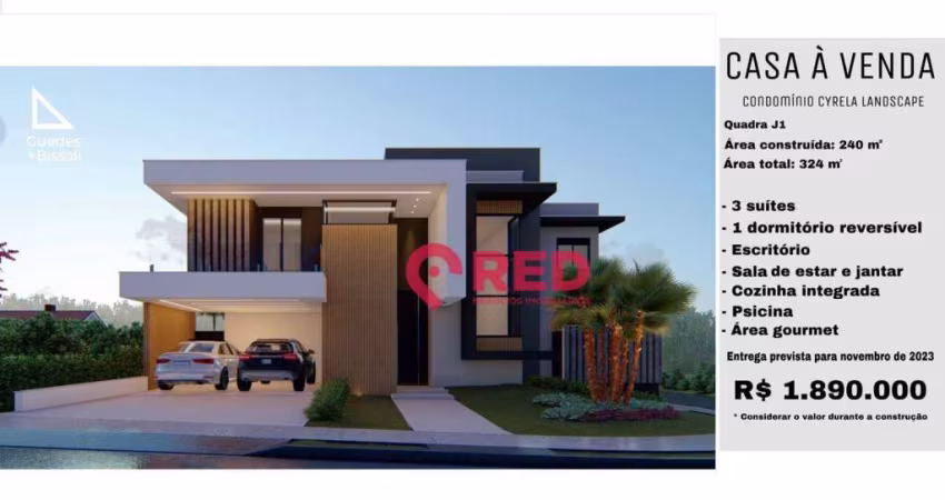 Sobrado com 3 dormitórios à venda, 240 m² por R$ 1.890.000,00 - Condomínio Cyrela Landscape - Votorantim/SP