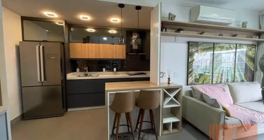 Flat em frente ao shopping análi- mobiliado, 55m , 1 dorm, 2 vagas - aluguel r$ 6.500 + encargos