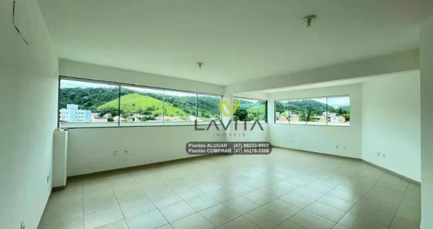 Sala comercial para aluguel, locação com 50,56m² privativos mais sacada, ed. comercial bela center - bairro bela vista - gaspar sc | la vita imóveis