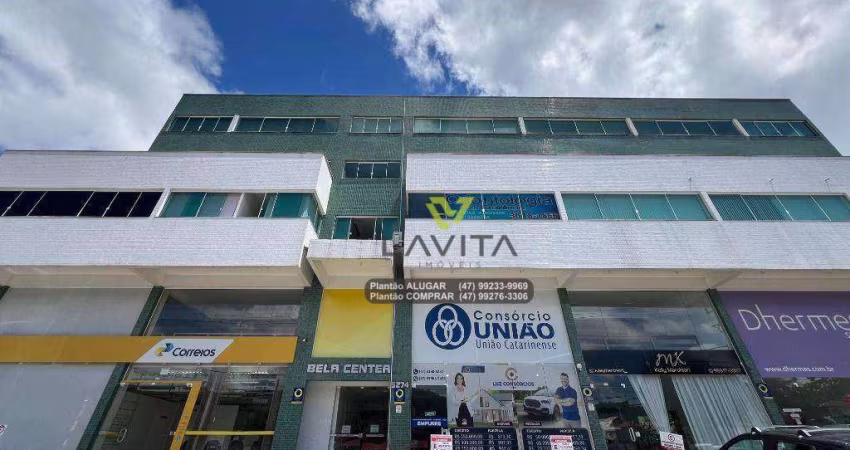 Sala comercial para Aluguel, Locação com 51m² privativos mais Sacada, Ed. Comercial Bela Center - Bairro Bela Vista - Gaspar SC | La Vita Imóveis
