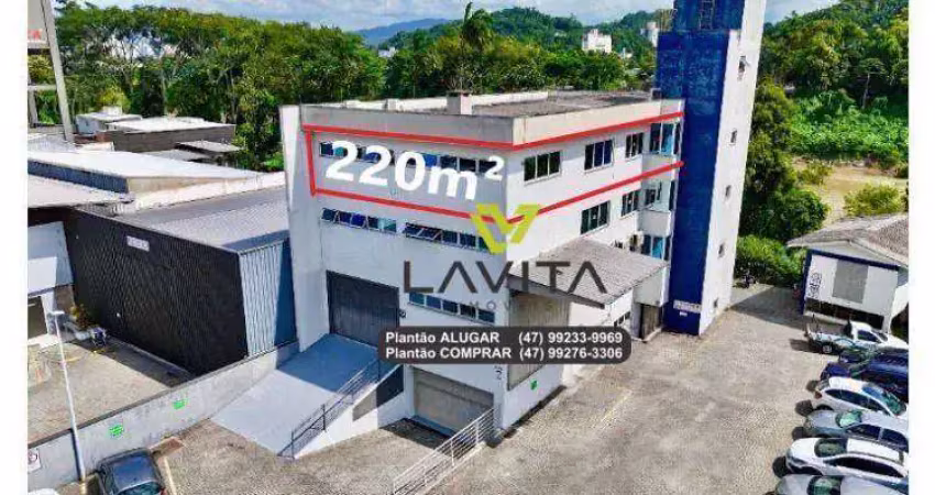 Sala comercial com 220m² (andar inteiro) para aluguel, locação - bairro itoupava norte - blumenau sc | la vita imóveis