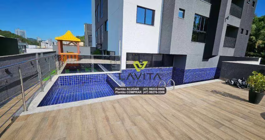 Apartamento novo em andar alto com uma vista incrível do bairro no edifício residencial owen no bairro escola agrícola em blumenau semi mobiliado