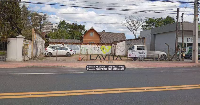 Excelente terreno comercial na avenida brasil, bairro ponta aguda em blumenau com 360m2 por apenas r$ 750.000,00