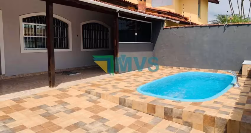 Casa à venda em peruíbe-sp: 3 quartos, 1 suíte, 3 salas, 2 banheiros, 4 vagas na garagem, 129m² no jardim peruíbe!