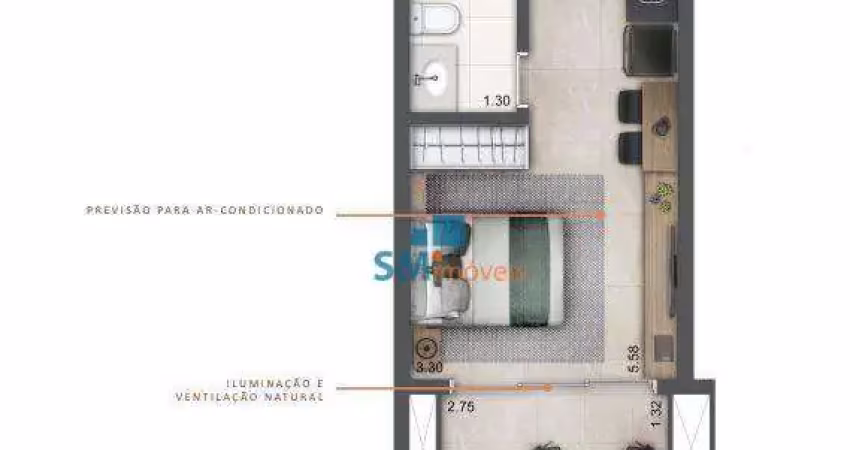 Studio com 1 dormitório à venda, 26 m² por r$ 446.000,00 - vila clementino - são paulo/sp