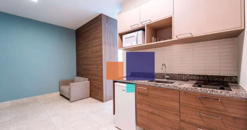 Studio novo mobiliado com 38m², 01 suíte e sem vaga - vende-se no centro de sp