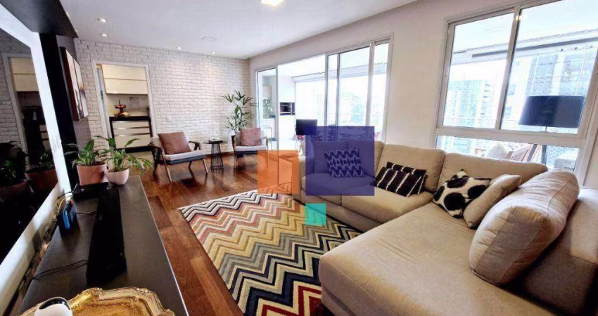 Apartamento a venda com 134m², 3 quartos, 4 banheiros sendo 3 suites e 2 vagas - brooklin paulista