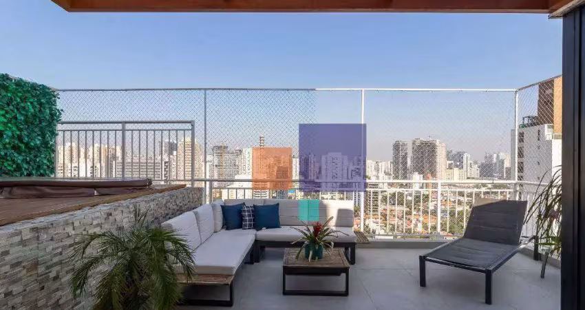 Cobertura mobiliada à venda - brooklin 154 m² - 2 suítes - 3 vagas + depósito