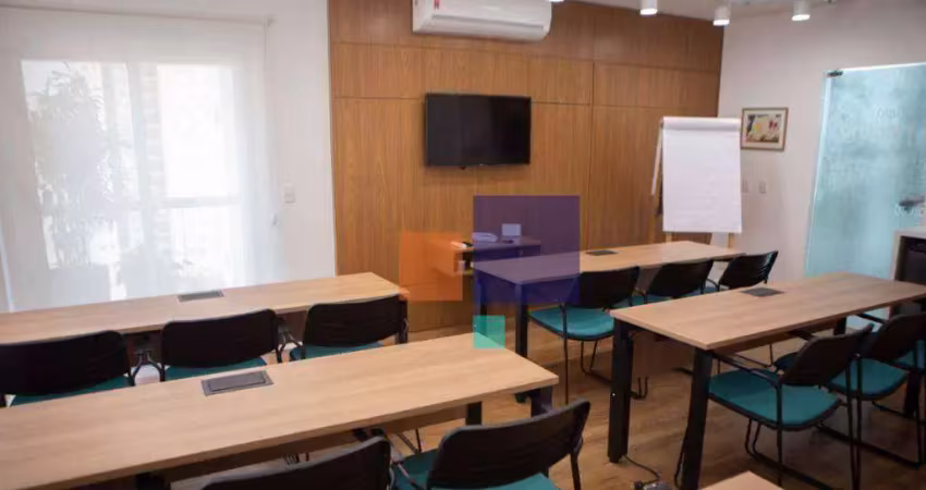 Conjunto comercial 36m² com 2 banheiros, móveis e 1 vaga - vende-se ou aluga-se no brooklin